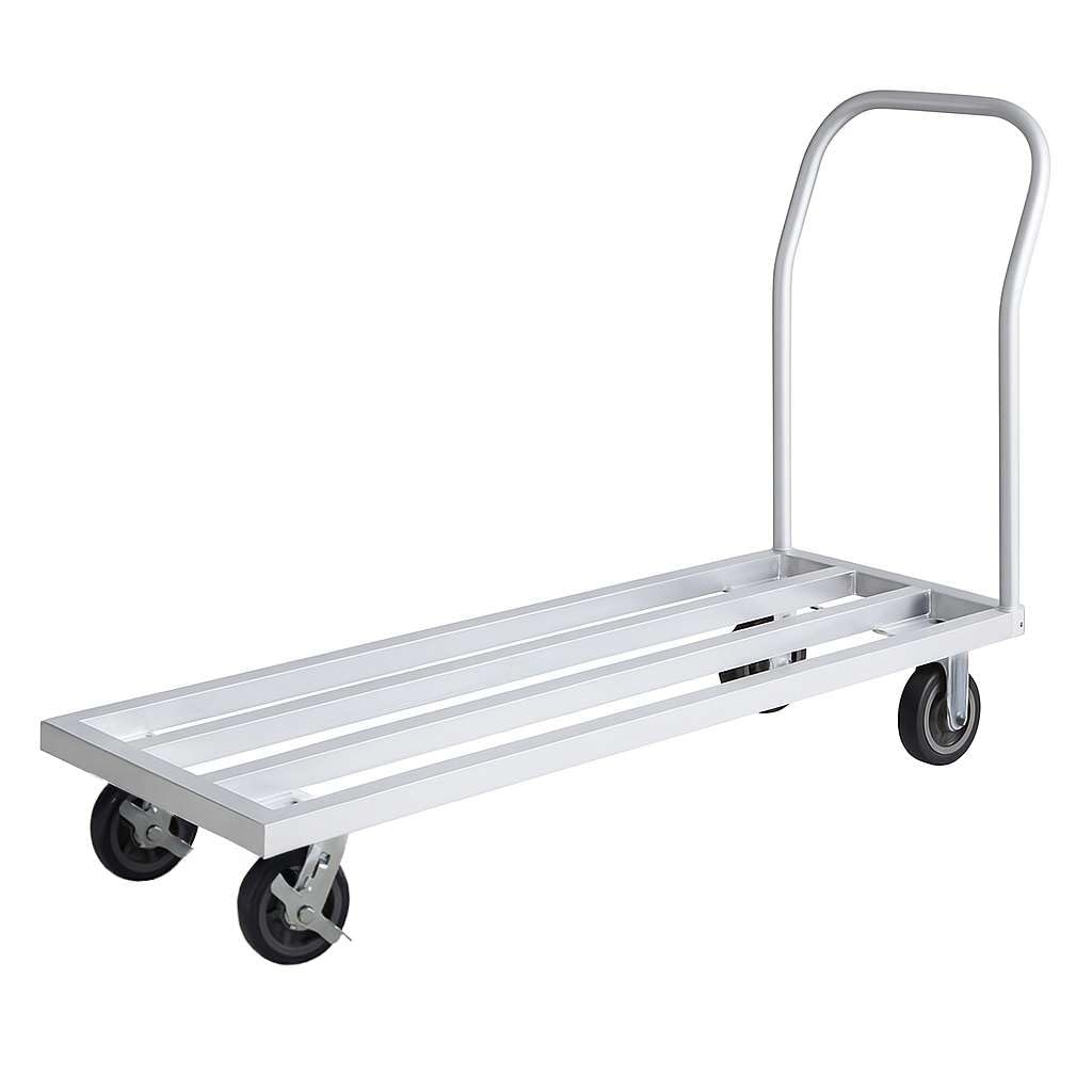 20" x 60" Mobile Aluminum Dunnage Rack - 1600 lb. Capacity, Heavy-Duty Rolling Storage Platform with Handle and Casters, NSF Certified Aluminum Rack for Kitchen, Warehouse, Food Storage