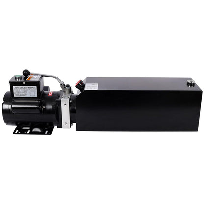 YATON Hydraulic Power Unit Single Acting Pump, Heavy Duty Steel Hydraulic Pump with Safety Relief Valve & SAE#6 Connector, Electric Hydraulic Power Pack for Dump Trailer Lift Gate Car Lift, Black