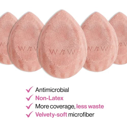 wet n wild Makeup Sponge - Low Product Absorption for Streak-Free Application, Effortless Blending Beauty for a Smooth Professional Looking Finish, Cruelty-Free & Vegan-Pink