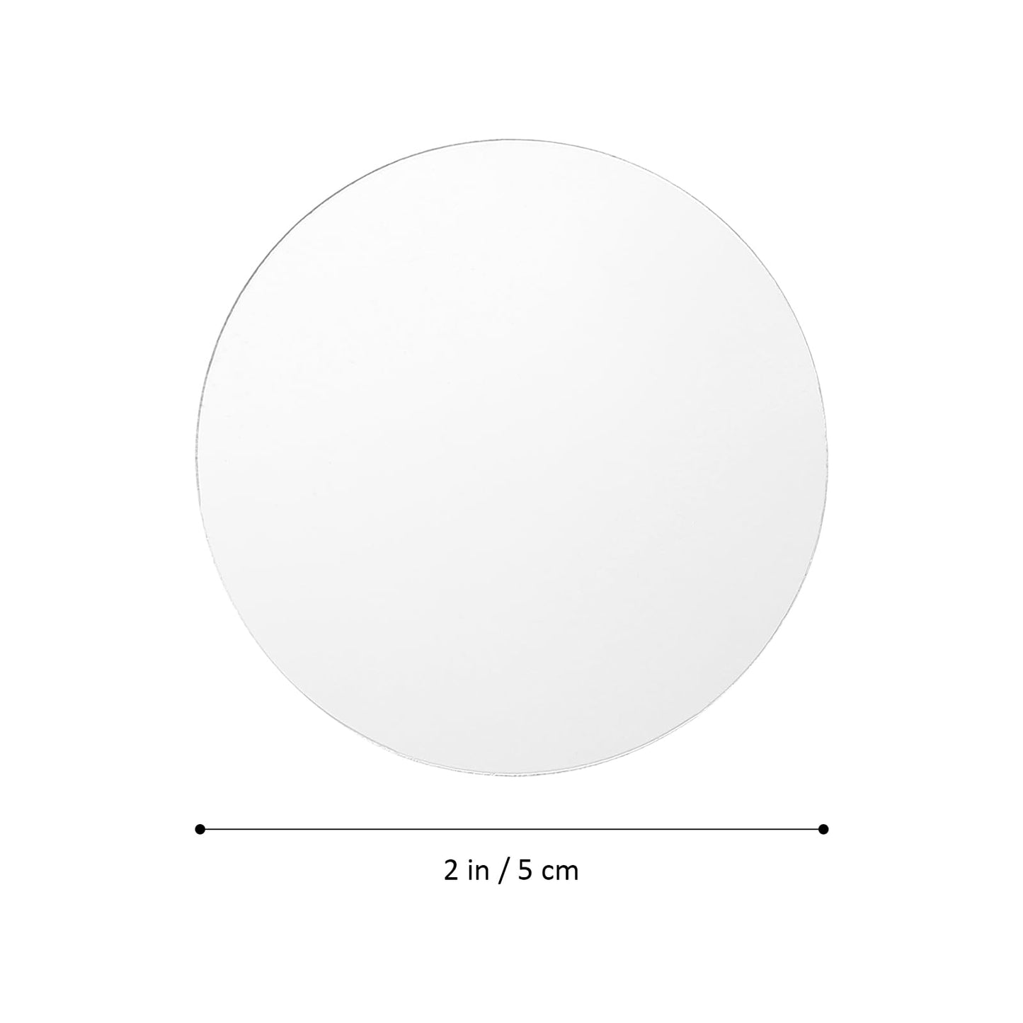 IWOWHERO 60Pcs Small Round Mirror Tiles 1.96 Inch Mini Circular Mirror Stickers with Adhesive Back for Craft Projects Wall Decor and Table Centerpieces