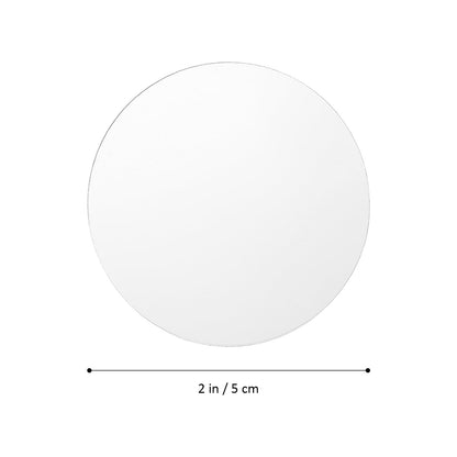 IWOWHERO 60Pcs Small Round Mirror Tiles 1.96 Inch Mini Circular Mirror Stickers with Adhesive Back for Craft Projects Wall Decor and Table Centerpieces