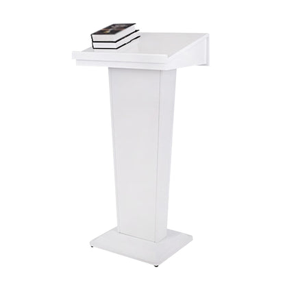 FAiruo Stand Up Lectern Podium,Tilt Design Standing Desk Host Stage Speaking Reading Table, for Classroom Conference and Auditorium/White/58x48x120cm