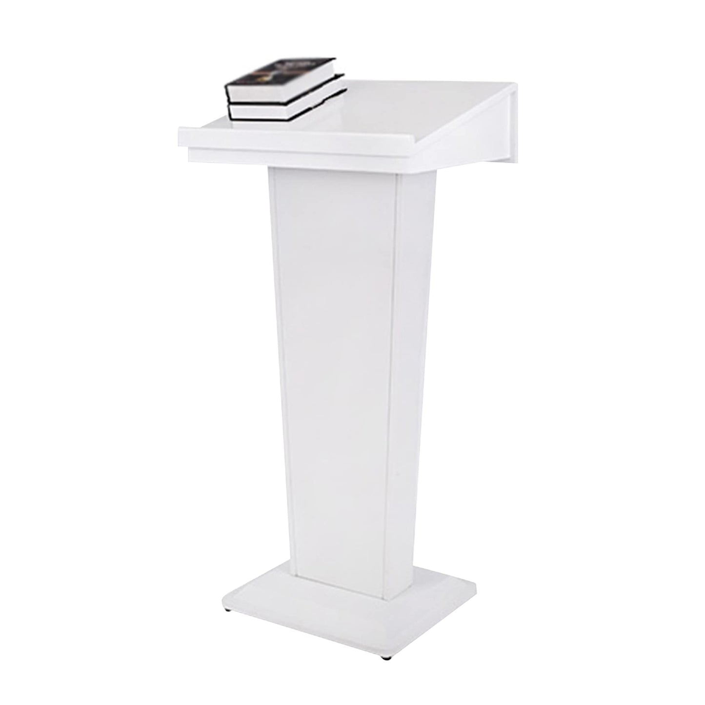 Lectern Podium Stand, Podium,Tilt Design Standing Desk Host Stage Speaking Reading Table, for Classroom Conference and Auditorium/White/58x48x120cm