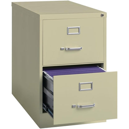 Pemberly Row 26.5" D Metal Vertical Filing Cabinet, Legal Width, 2 Drawer, Putty Finish, Durable Commercial Grade Steel, Lockable Office Storage for Files, Fully Assembled