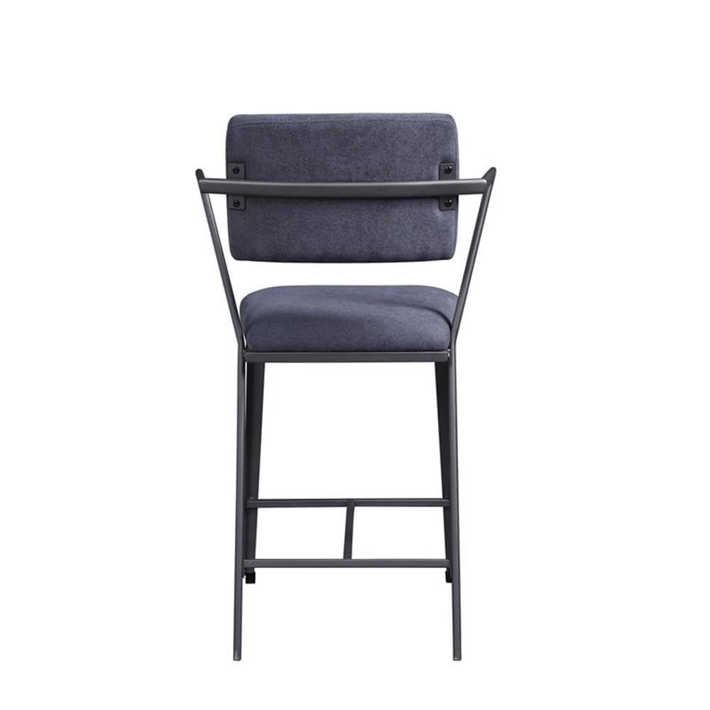 Acme Cargo Counter Height Chair (Set of 2) in Fabric & Gunmetal