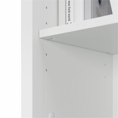 Bush Home Salinas Tall 5 Shelf Bookcase - Set of 2 in Shiplap Gray and Pure White, Vertical Office Storage, Bookshelves for Home Workspace, Multi-Purpose Shelving Units