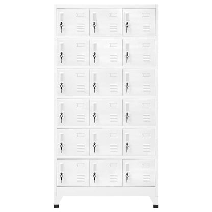 Heofavd 18-Door Locker Cabinet, Industrial Heavy Duty Sheet Metal Storage Unit with Locking Mechanism, 70.9" H Matte Gray Metal Organizer for Office, Gym, and Utility Rooms
