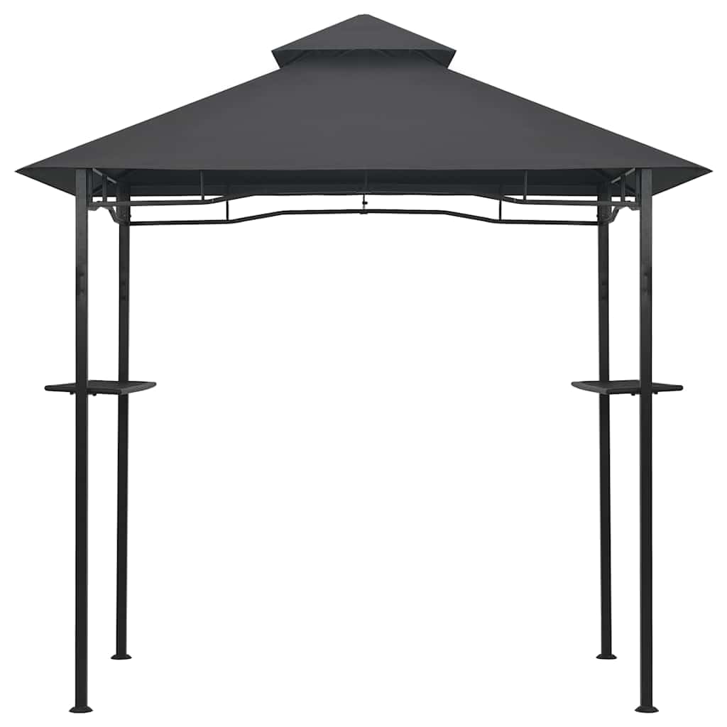 Anthracite Steel BBQ Gazebo, 94.5x59.1x100.4 inch Large Outdoor Canopy for Grilling, Flame-Retardant Polyester Fabric, Patio Tent Outdoor Structures
