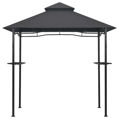 Anthracite Steel BBQ Gazebo, 94.5x59.1x100.4 inch Large Outdoor Canopy for Grilling, Flame-Retardant Polyester Fabric, Patio Tent Outdoor Structures