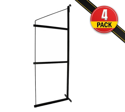 Mytee Products 4 Pack of 3 Tier Shipping Container Shelving Bracket with 18"(D) x 60"(H) - Black Powder Coated Steel Shelf Brackets for Heavy Duty Trailer Containers - Easy to Assemble & Remove