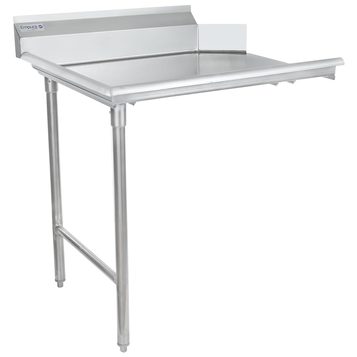 EMPURA 36" Wide Stainless Steel Clean Dishtable with Backsplash | Straight Design Left Hand Side Commercial Worktop table for Restaurant Diner Cafeteria Kitchen | 36"W x 30"D x 41.5"H, 16 Gauge, NSF