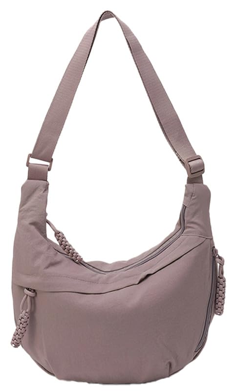 Nylon Crescent Crossbody Bag for Women Shoulder Tote Handbag Casual Sling Bag Dumpling Purse Bag for Outdoor Travel