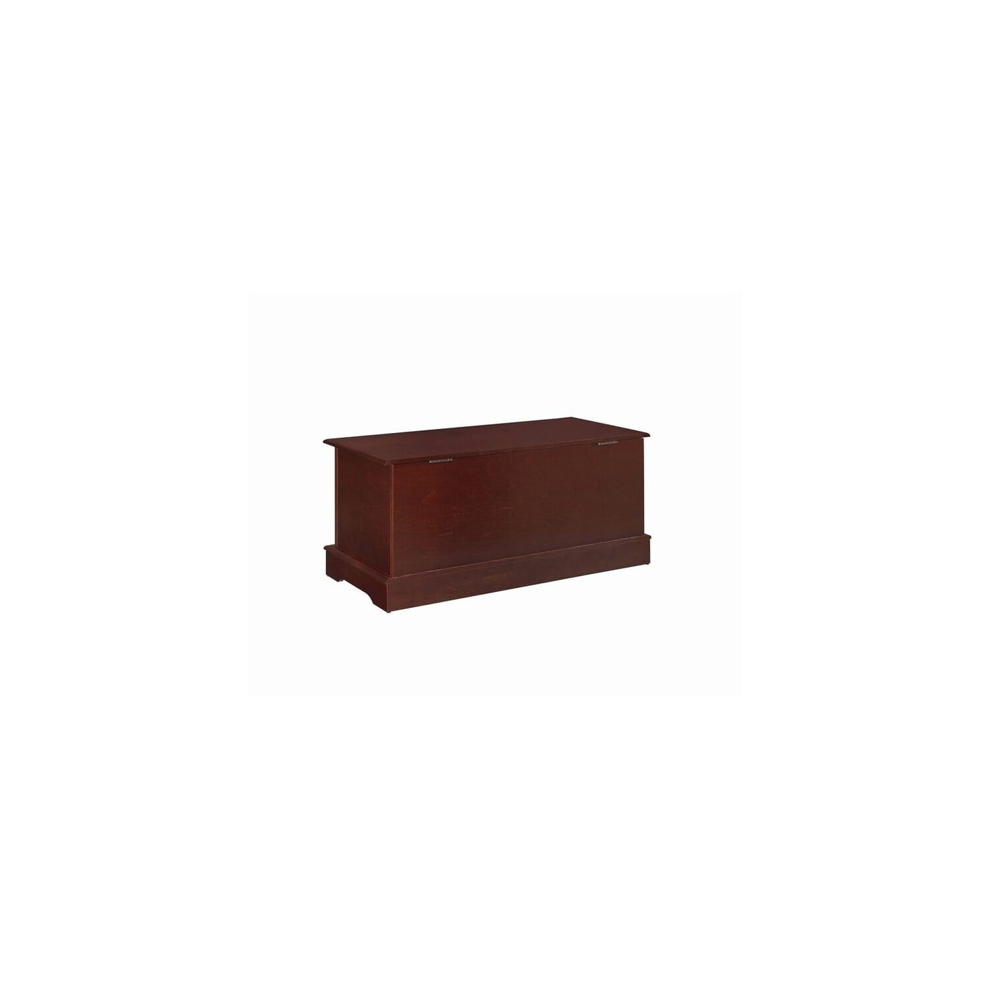 HomeStock Wooden Lift Top Chest with Carved Details - Dark Brown Storage Trunk