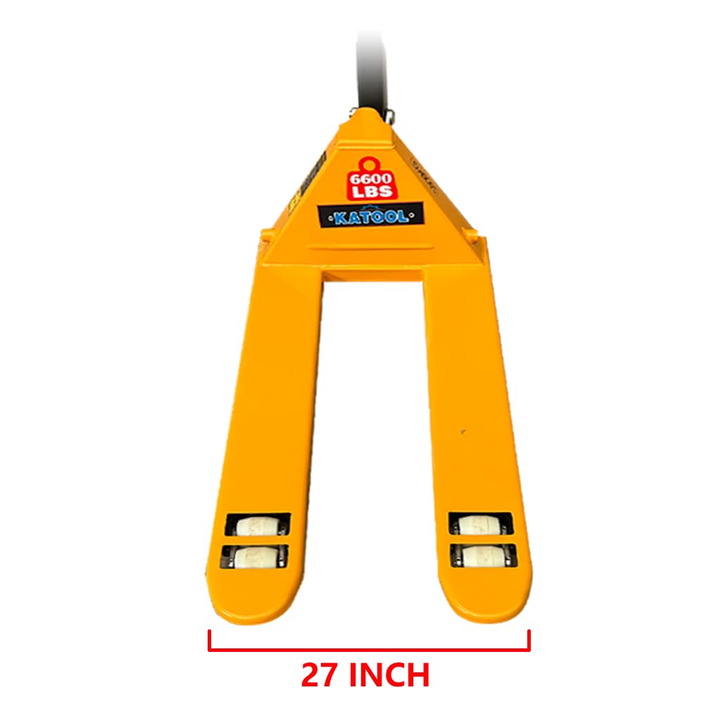 KT-PJ685 6600LBS/3000KG 27 Inch Hand Hydraulic Pump Pallet Jack Manual Forklift Lift Hand Pallet Truck for Warehouse, Manufacturing and Retail (27 INCH)