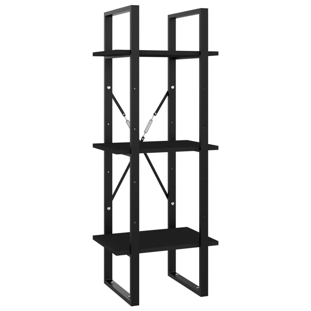 Holepyr Black Engineered Wood 5 Tier Book Cabinet with Matte Finish, Medium Size Freestanding Shelf for Living Room Office Bedroom Storage and Display