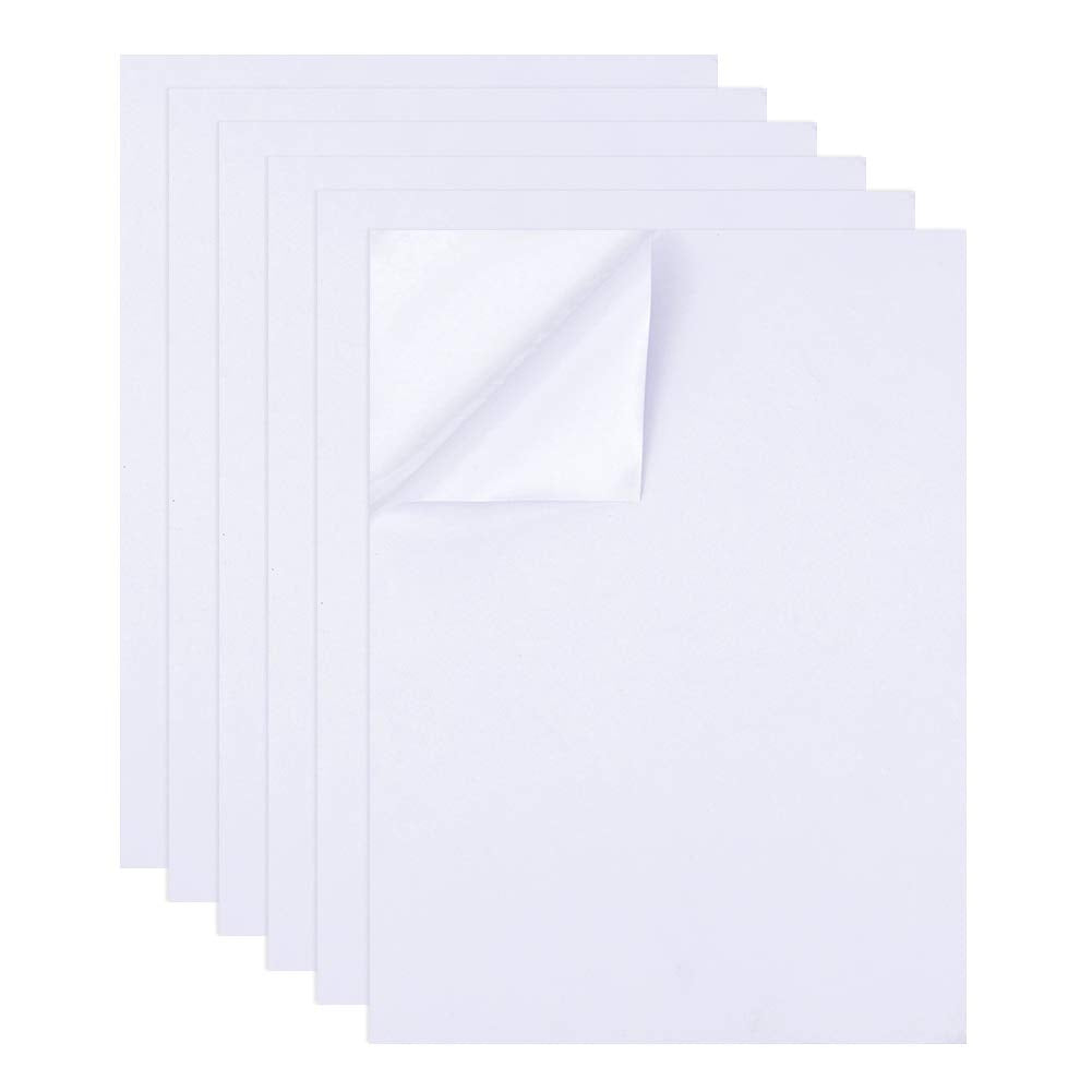 BENECREAT 10PCS White Double Sided Adhesive Sheets 16.5x11.5 Inch Double Side Tap Sheet (0.2mm) for Valentine's Decoration, Tumbler Craft Photo Albums Handbook Making