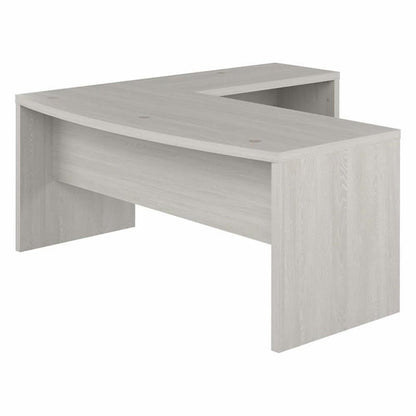 Bush Business Furniture L Shape Desk with Wire Management | Echo Collection Corner Bow Front Table for Home Office with Quick-to-Assemble Hardware | 72Wx77Lx30H