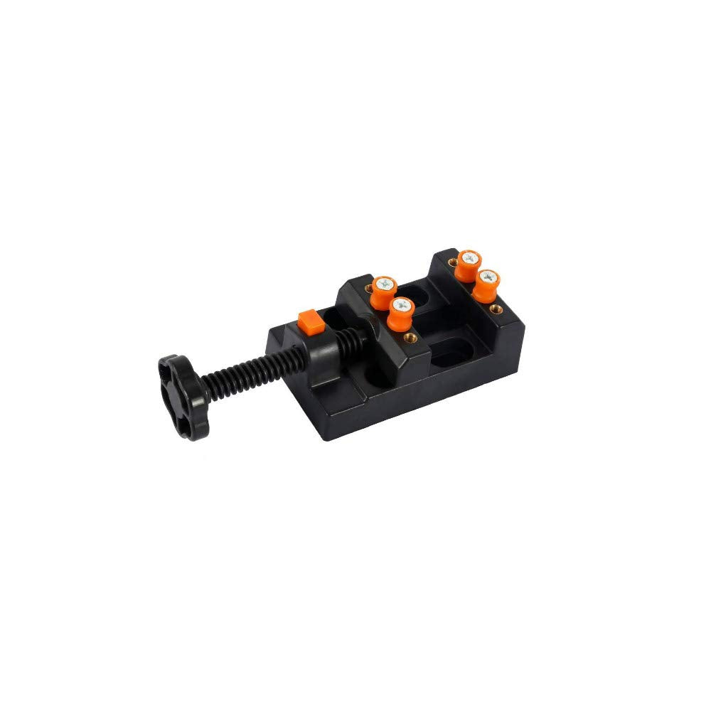Sourcemall Universal Mini Drill Press Vise Clamp Table Bench Vice for Jewelry Walnut Nuclear Watch Repairing Clip On DIY Sculpture Craft Carving (Clamping Range: 0-2inch ABS)