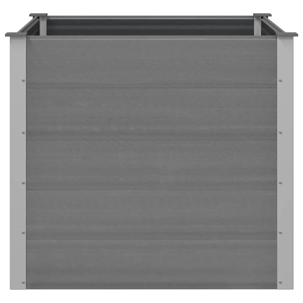 Foknhdi 39.4 x 39.4 x 35.8 in Grey Raised Garden Bed Outdoor, Large Square WPC Planter Box with Aluminum Frame for Patio, Balcony, Yard Herb & Vegetable Growing