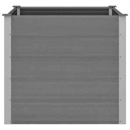 Mhdvray 39.4" Grey Square Raised Garden Bed, Wood-Plastic Composite Elevated Planter Box for Patio & Terrace, Large Outdoor Planter 100x100x91 cm
