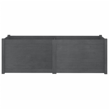 Foknhdi 59.1 x 19.7 in Solid Pinewood Raised Garden Bed, Grey Rectangular Outdoor Planter Box, Large Flower Pots for Patio, Terrace, Backyard Herb Garden
