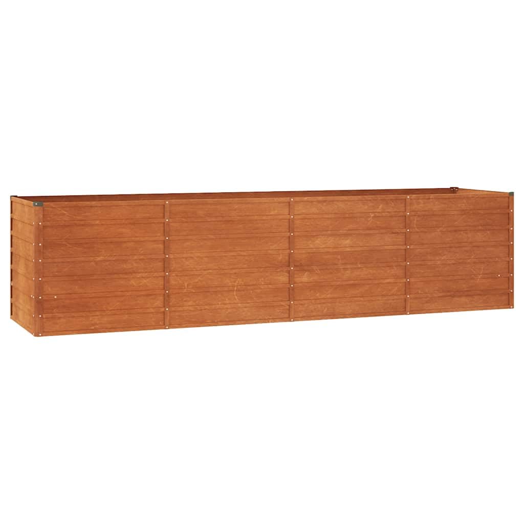 Foknhdi Corten Steel Large Outdoor Raised Garden Bed 126 x 31.5 x 30.3 in Rustic Planter Box for Vegetables Herbs Flowers on Patio Lawn