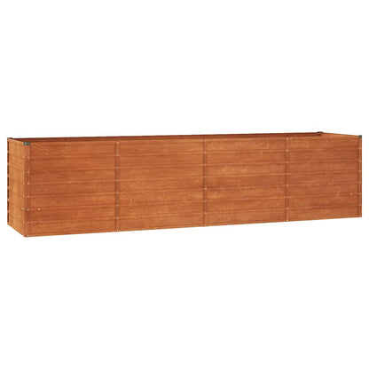 Foknhdi Corten Steel Large Outdoor Raised Garden Bed 126 x 31.5 x 30.3 in Rustic Planter Box for Vegetables Herbs Flowers on Patio Lawn