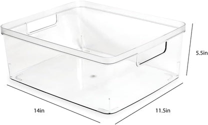 Isaac Jacobs 2-Pack Large Clear Storage Bins, Plastic Organizer for Home, Office, Kitchen, Bathroom, BPA Free