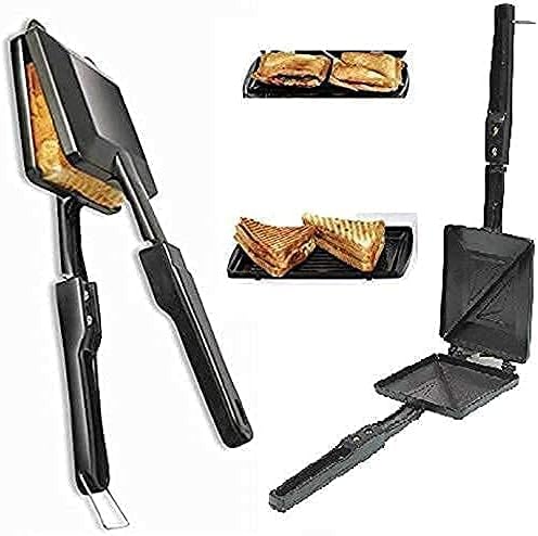 G & D Non-Stick Aluminum Gas Toaster, Duet 2-Cut Snack Maker & Panini Maker