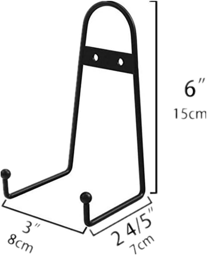 2pcs Black Metal Wall Mount Display Stands, 6 Inch Easel Plate Hanger for Plate, Book, Picture, Photo