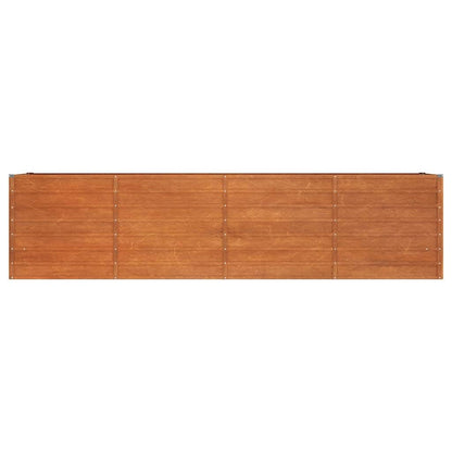 Foknhdi Corten Steel Large Outdoor Raised Garden Bed 126 x 31.5 x 30.3 in Rustic Planter Box for Vegetables Herbs Flowers on Patio Lawn