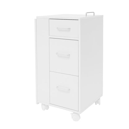 TREMENPOW Foldable Manicure Table, Single Station Nail Desk, Manicure Table with 3 Drawers & Wheels, 220lb Capacity, for Nail Salons, Beauty Spa, Home Office, Writing or Computer Desk