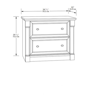 BOWERY HILL 2 Drawers 29.61" Lateral Cherry Engineered Wood Filing Cabinet Easy Assembly Stationary for Home, Office