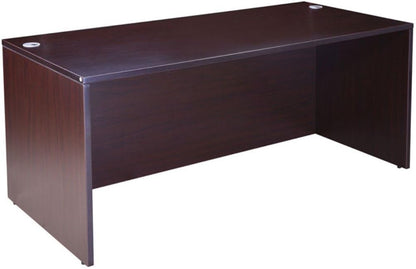 Boss Office Products Holland Executive U-Shape Desk with File Storage Pedestal and Hutch, 66", Mocha