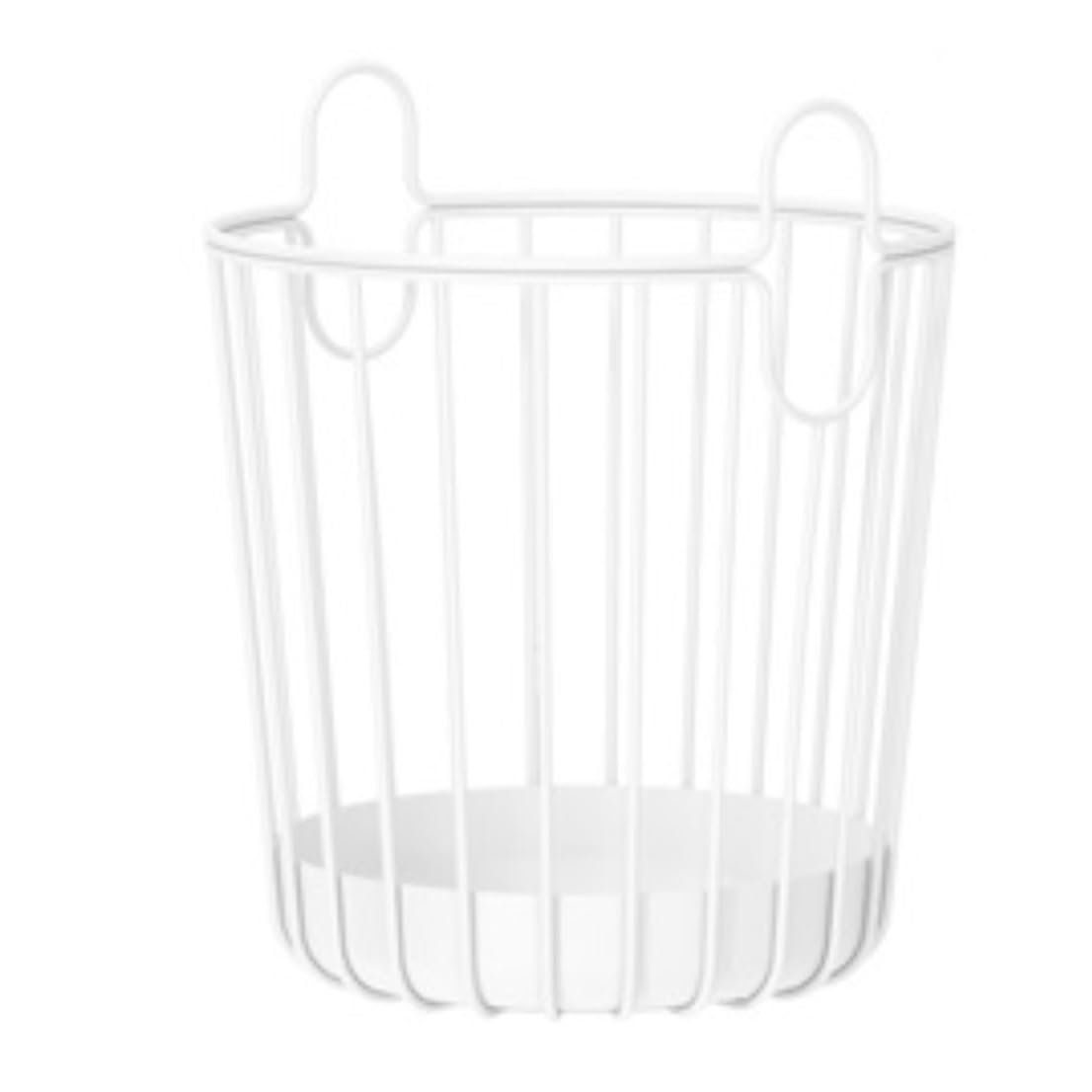 PXIWDAN Laundry Basket Iron Laundry Basket Nordic Hamper with Handles Clothes for Bedroom Bathroom Clothes Hamper(White)