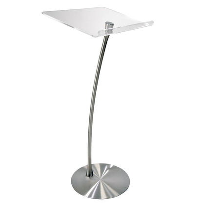 Arc 1 Stainless Steel and Acrylic Podium, Pulpit or Lectern with Side Table - Kingdom by Procson