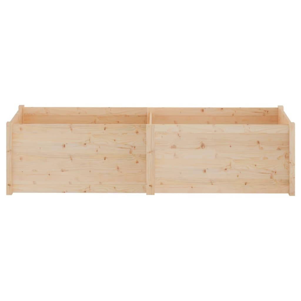 Favemtsl 78.7 x 19.7 in Solid Pinewood Outdoor Planter Rustic Raised Garden Bed Box Natural Oiled Brown Rectangular Large Flower Bed for Patio Deck Balcony