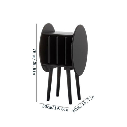 YGwnjqr Cd Rack Floor Standing Creativity Vinyl Record Cabinet Wooden Bookcase Magazine Storage Rack,Black