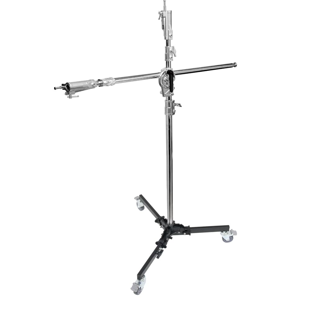 Kupo Junior Boom Roller Stand, Heavy Duty Mobile Steel Stand and Braked Wheels, Max Height 12.5', Supports 66lbs (KS301512)