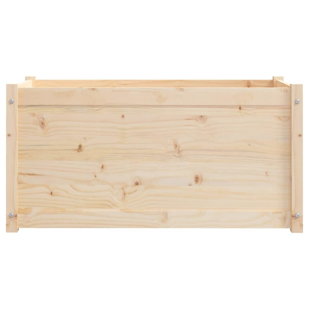 Mhdvray Rustic Raised Garden Bed Set of 2 Large Outdoor 39.4 x 39.4 x 19.7 in Solid Pinewood Planters Brown Untreated Wooden Elevated Planter Box for Patio Balcony Porch