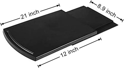 Kitchen Caddy Sliding Coffee Maker Tray Mat 12" - Blender Toaster Countertop Storage with Smooth Rolling Wheels (Black)