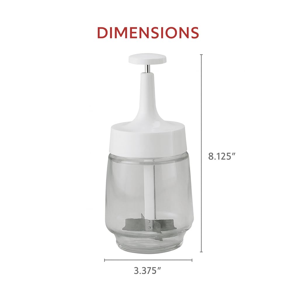 HIC Kitchen Old Fashioned Onion Chopper, Glass, 18/8 Stainless Steel Plane-Edge Blades For Onions, Eggs, Product, Nuts