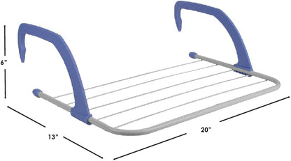 Home Basics Over The Door Laundry Drying Rack - Lightweight Heavy-Duty Door Hanger Rod for Indoor Air Drying