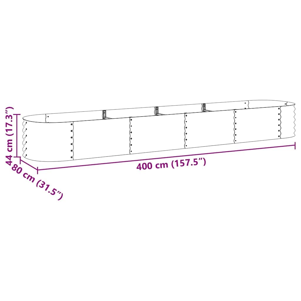 Favemtsl Galvanized Steel Large Raised Garden Bed 157.5 x 31.5 x 17.3 inch Rectangle Planter Box Outdoor Modern Silver Finish for Backyard Patio Balcony