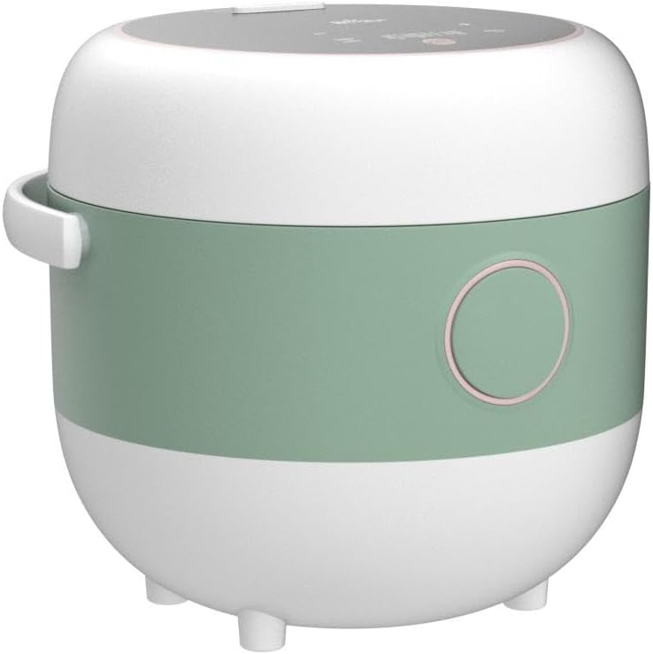 Bear Rice Cooker 3 Cups (Uncooked), 3D Heating & Fuzzy Logic, Healthy Nonstick Small Rice Cooker, White