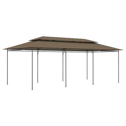 Taupe Gazebo, 236.2x106.3 Inch Outdoor Canopy Tent with Tubular Steel Frame, UV Resistant Polyester Fabric, Foldable Patio Shelter for Garden, Beach, BBQ Outdoor Structures