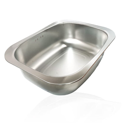 WANANG Stainless Steel Dishpan 9.9L/ Large Washing-up Bowl 9.9L, Multipurpose Kitchen Sink Bowl, Dish Tub, Vegetable Washing Basin (15.35L x 11.8W x 4.72H inches)
