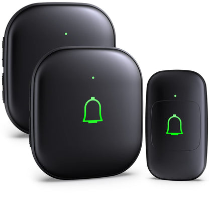 Doorkit Wireless Doorbell Door Bell Ringer Wireless IP66 Waterproof 1000Ft 32 Chimes 115dB 7 Volume Levels Mute Mode & LED Flash Doorbells for Home Kids Room Teachers Classroom Office