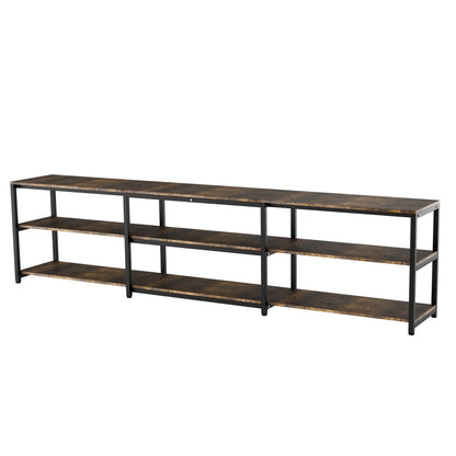 Aquzee 100 inch TV Stand, Extra Large 98" Wide Entertainment Center for 85" - 110" Television, 3 Tier Heavy Duty Wood Console Table with Storage for Living Room Home Theater