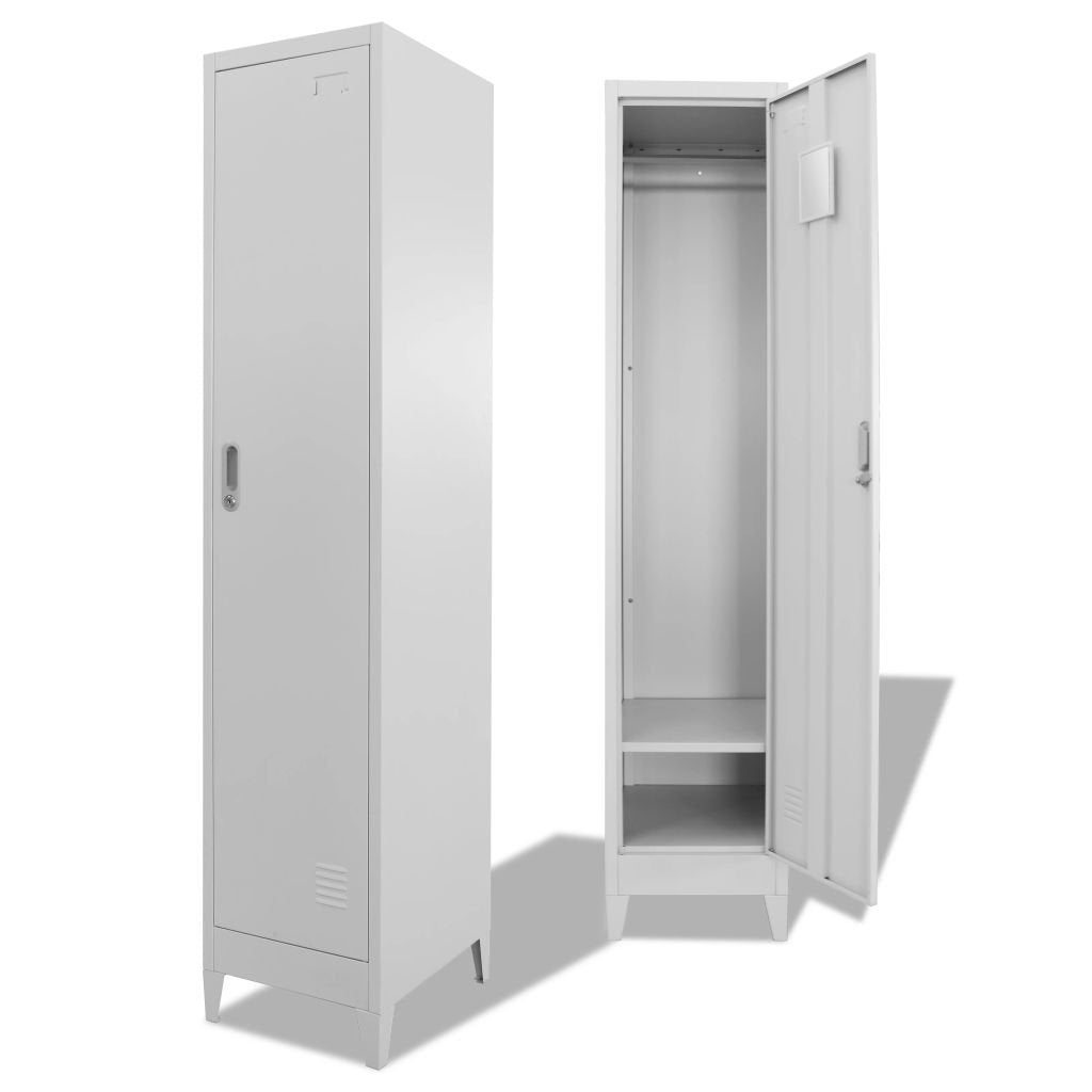 Tidyard Large Steel Locker Cabinet, Industrial Grey Rectangular Metal Storage with Cam Lock for Office, Utility Room and Sports Changing, 18x15x70.9 Inches